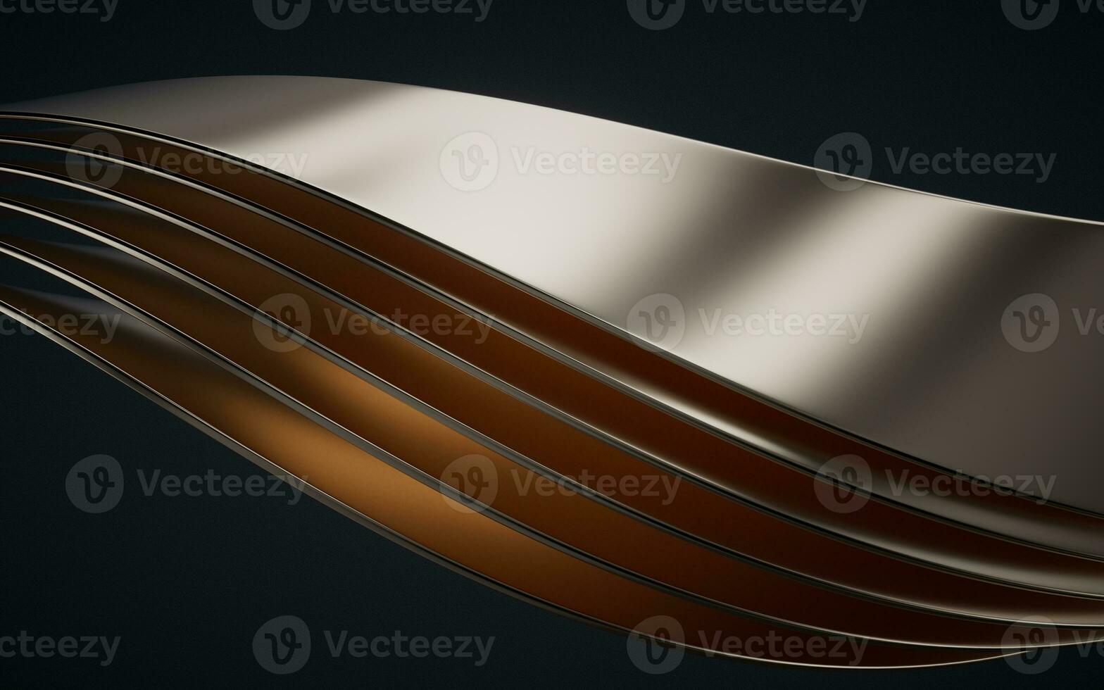 Metallic curve geometry background, 3d rendering. photo