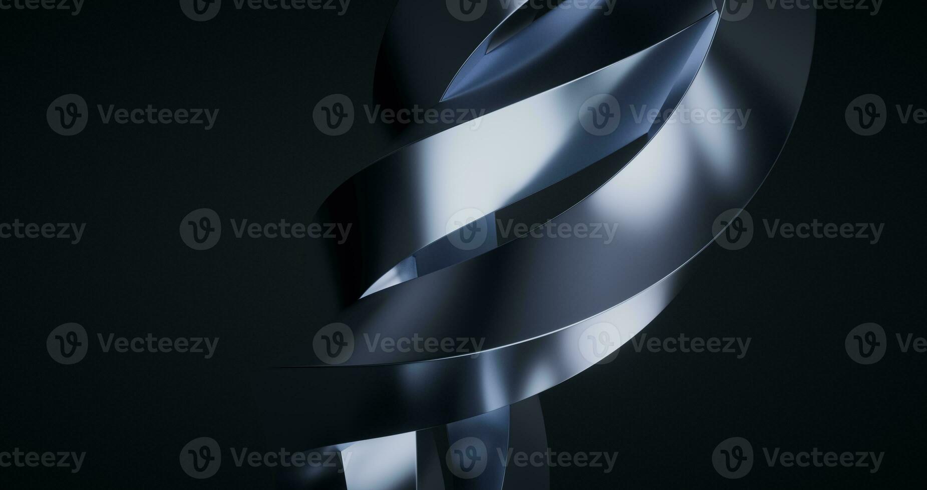 Metallic curve geometry background, 3d rendering. photo