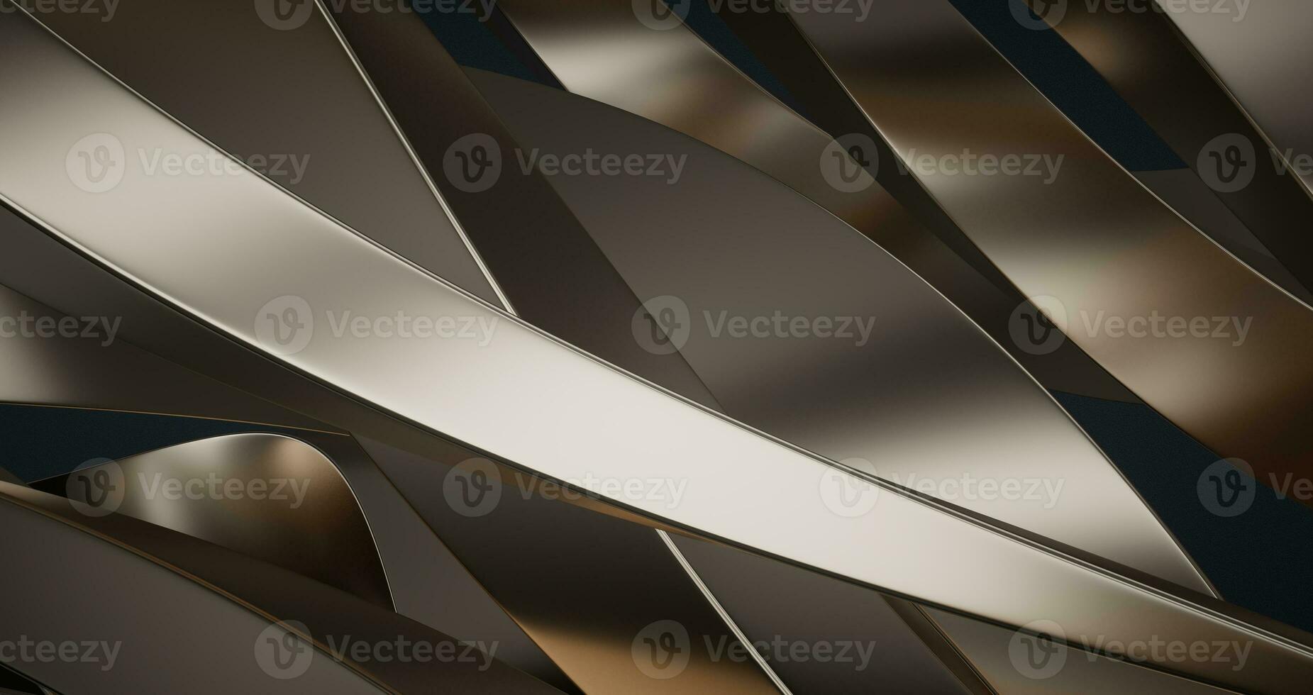 Metallic curve geometry background, 3d rendering. photo