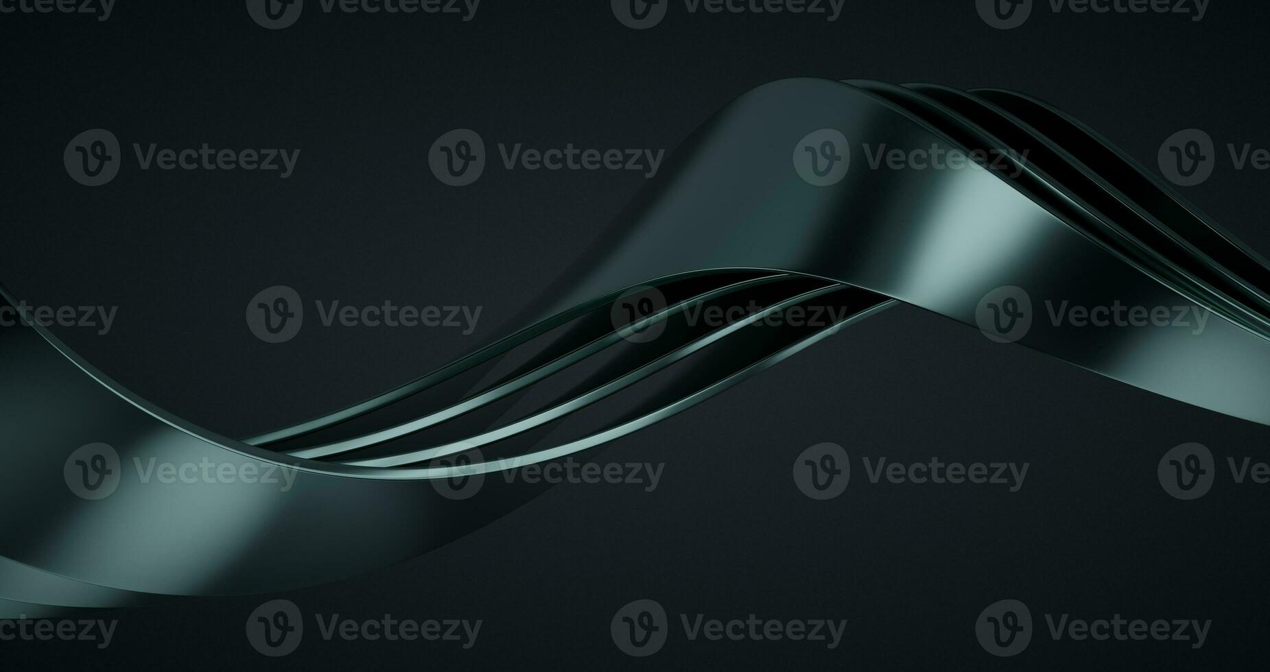 Metallic curve geometry background, 3d rendering. photo