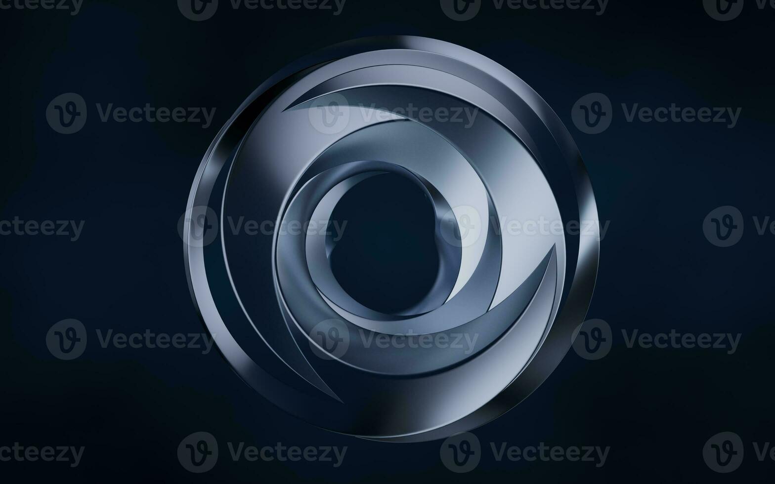 Metallic curve geometry background, 3d rendering. photo