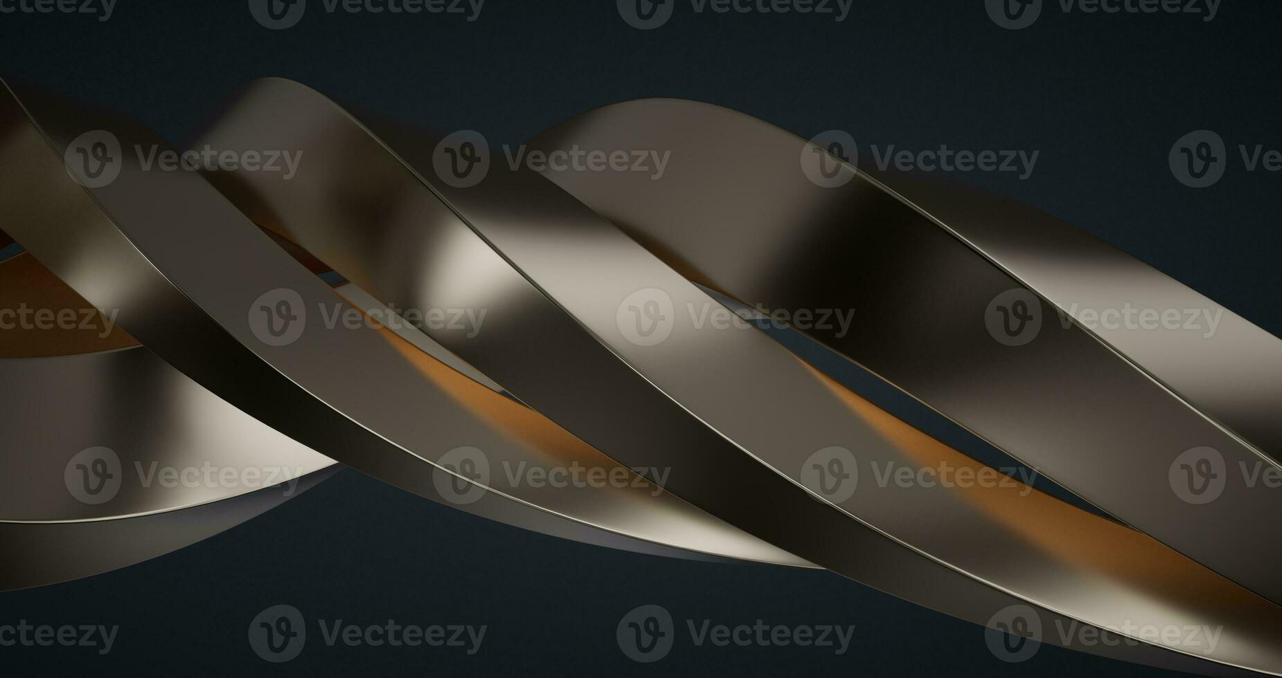 Metallic curve geometry background, 3d rendering. photo