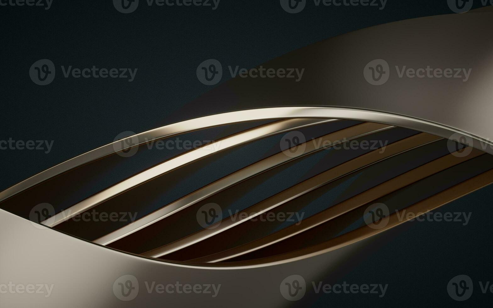 Metallic curve geometry background, 3d rendering. photo