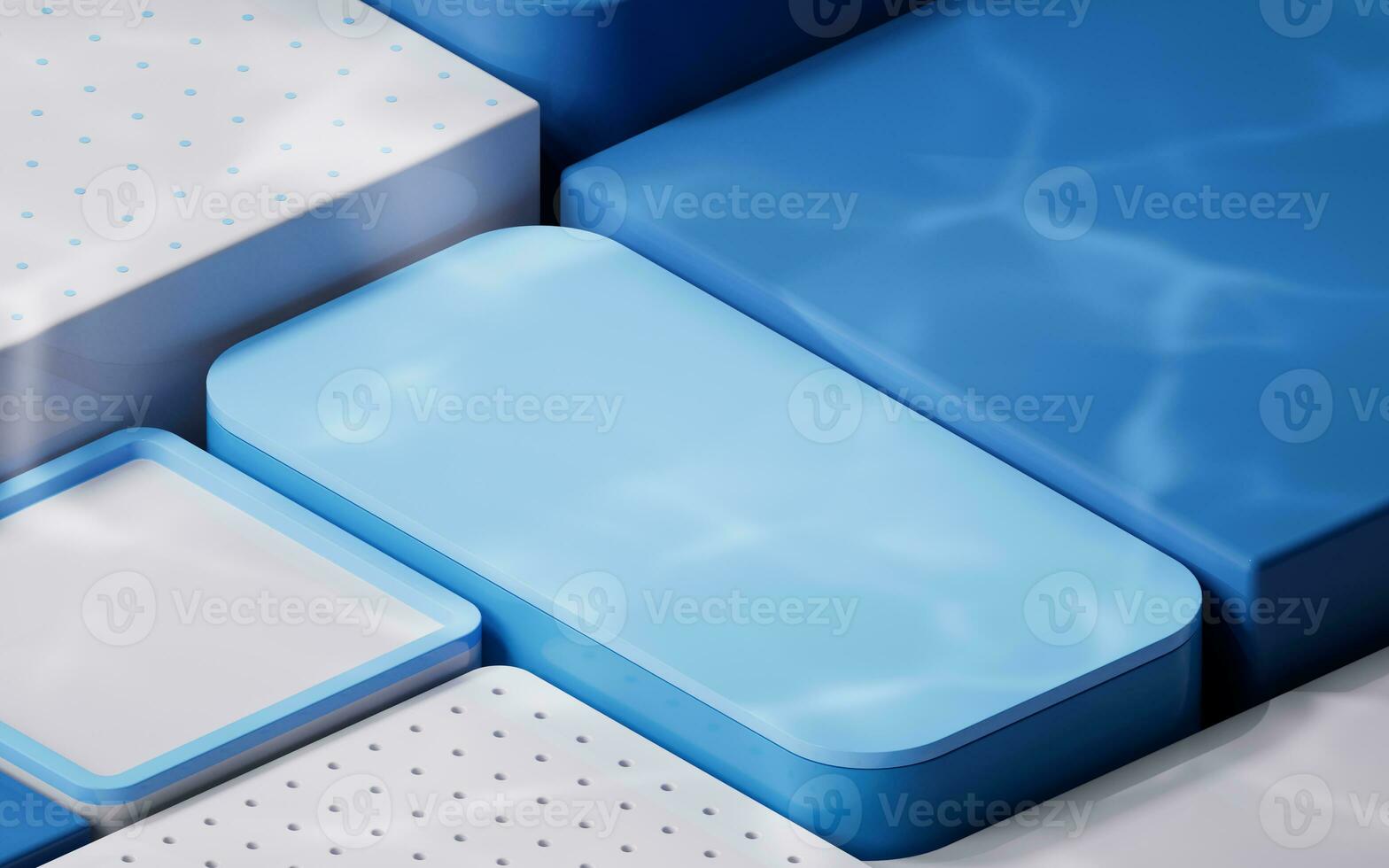 Empty geometric cube stages, 3d rendering. photo