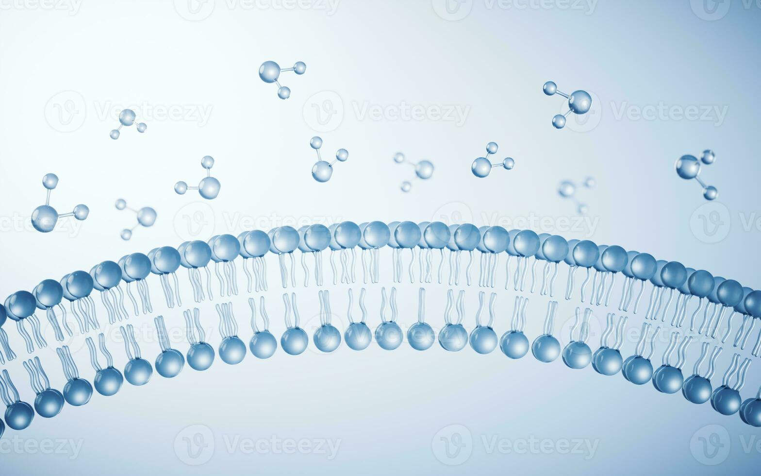 Transparent cytomembrane structure, 3d rendering. photo