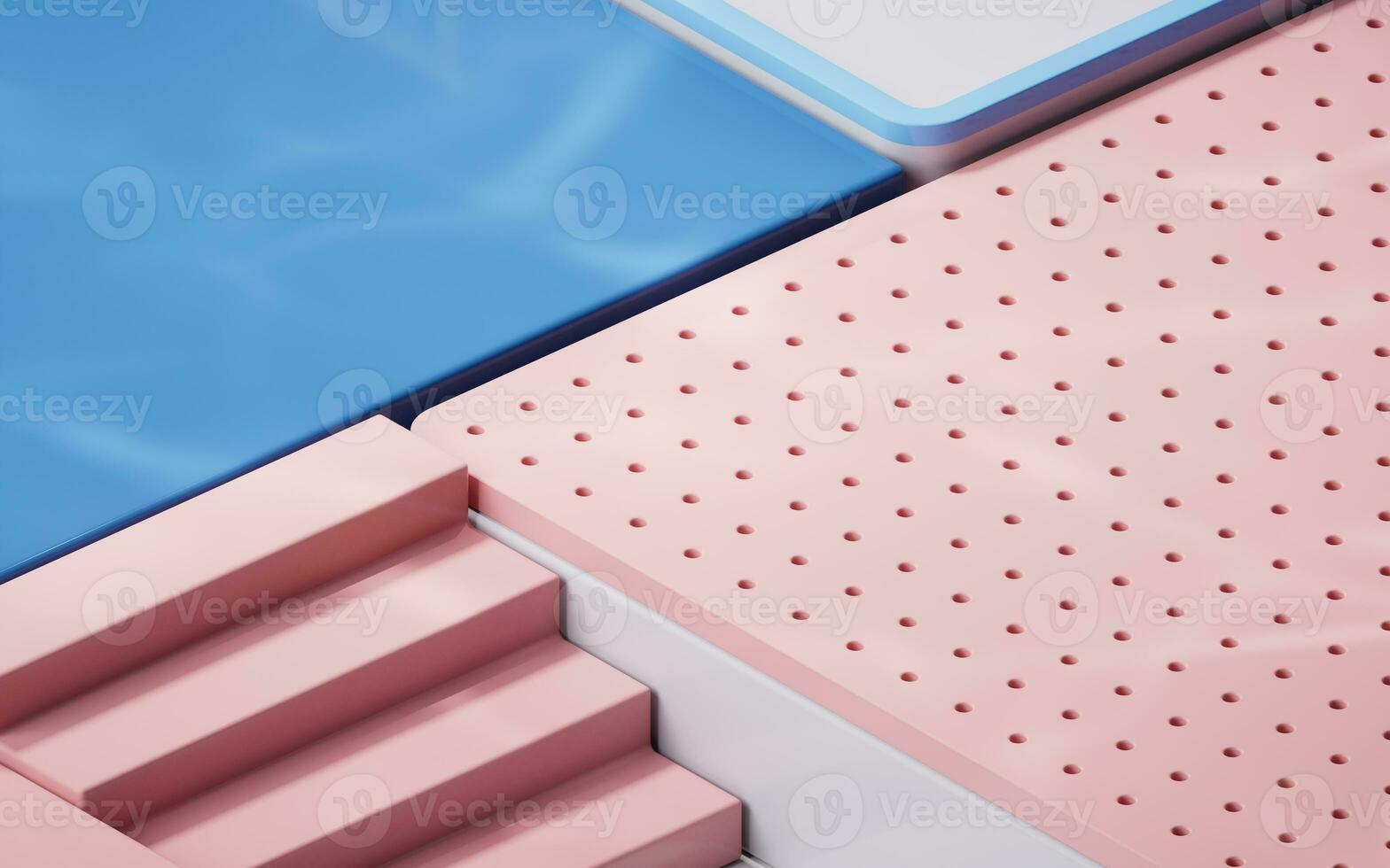 Empty geometric cube stages, 3d rendering. photo