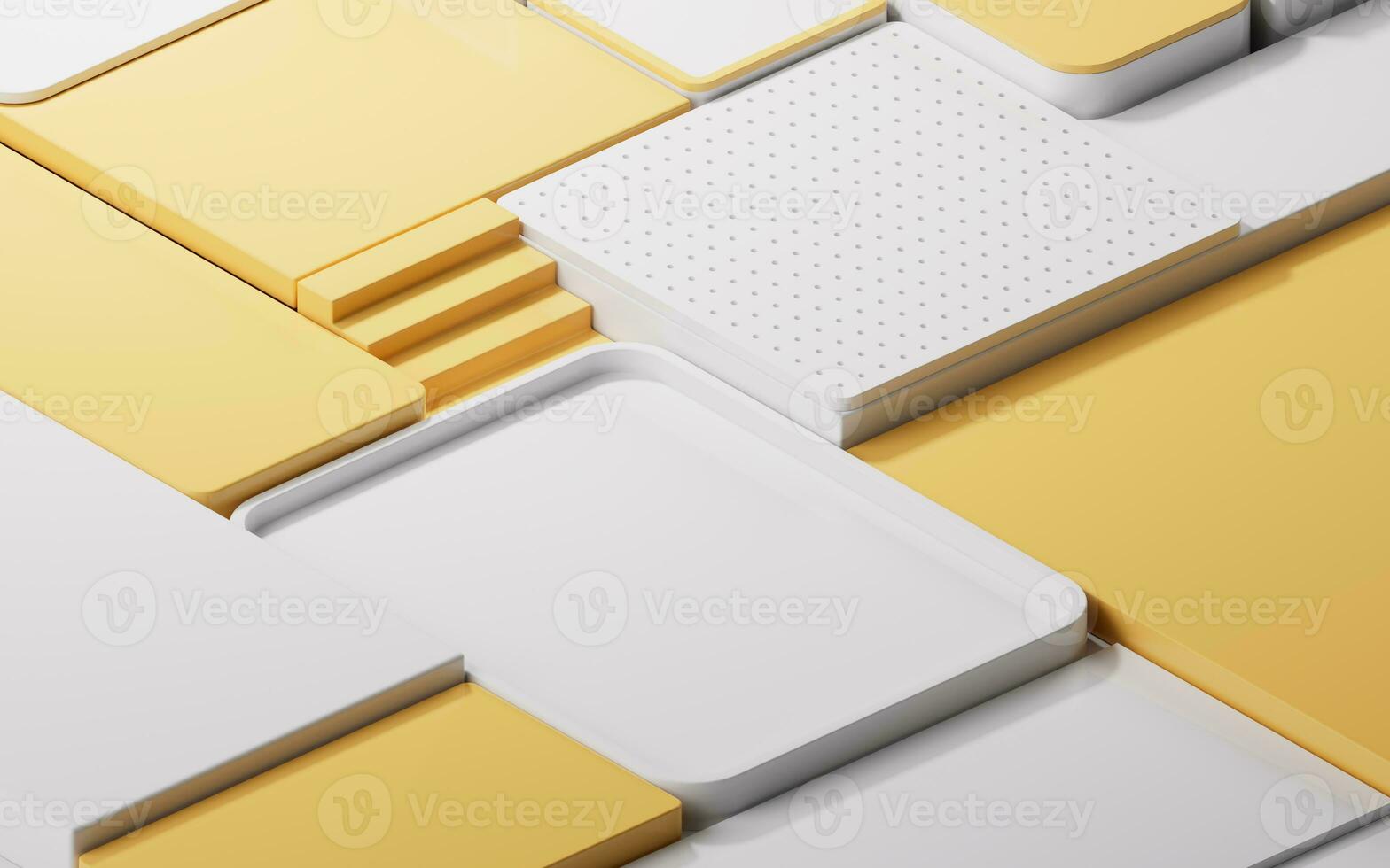Empty geometric cube stages, 3d rendering. photo