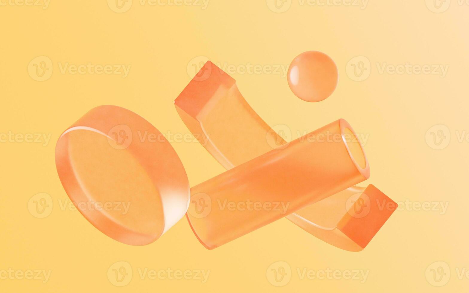 Abstract glass geometries, 3d rendering. photo