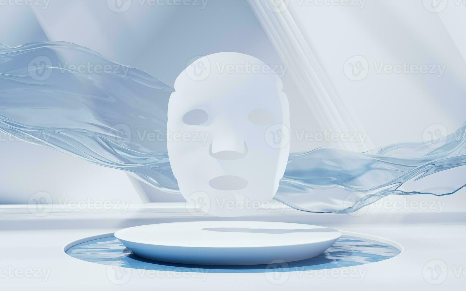 Facial mask with bright interior background, 3d rendering. photo