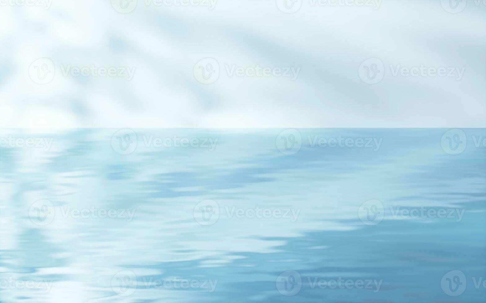 Water surface with white wall background, 3d rendering. photo