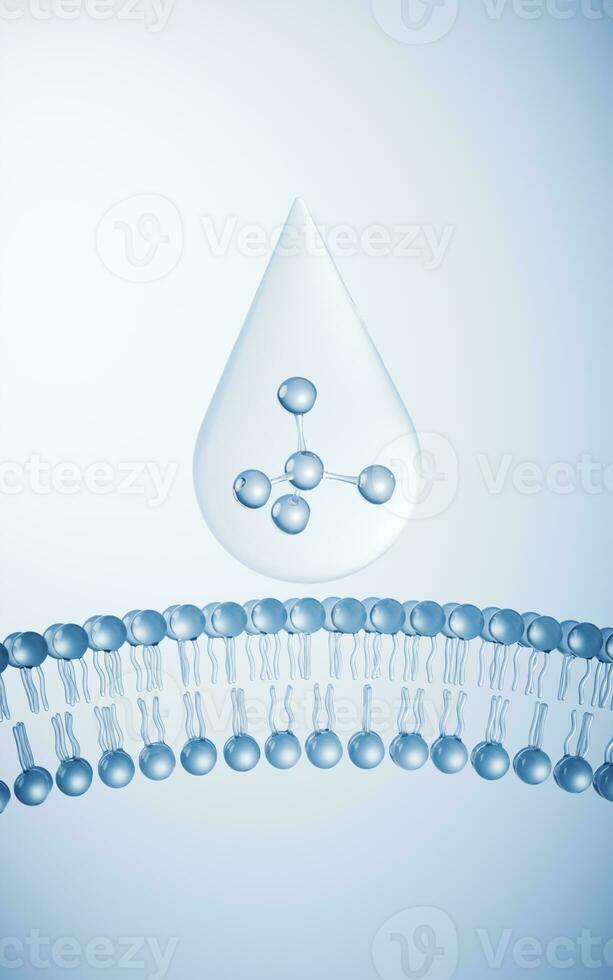 Transparent cytomembrane structure, 3d rendering. photo