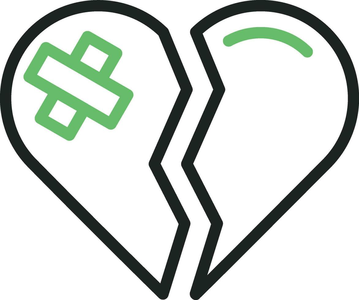 Broken Heart Icon Image. vector