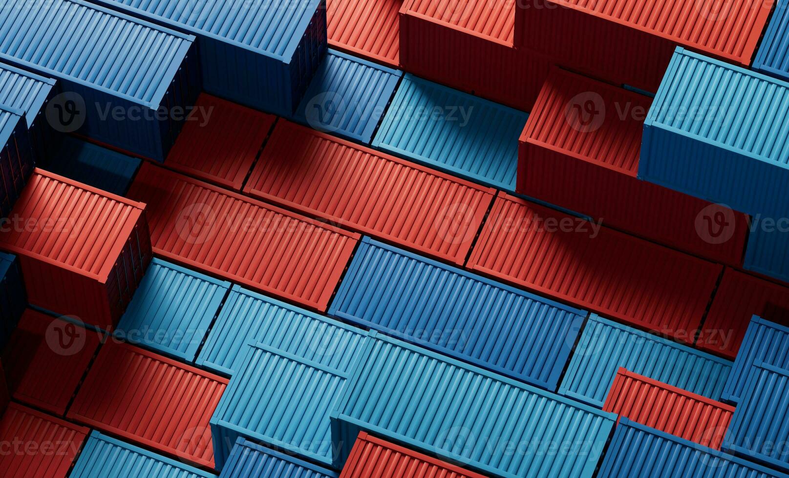 Cargo container, freight and export, 3d rendering. photo