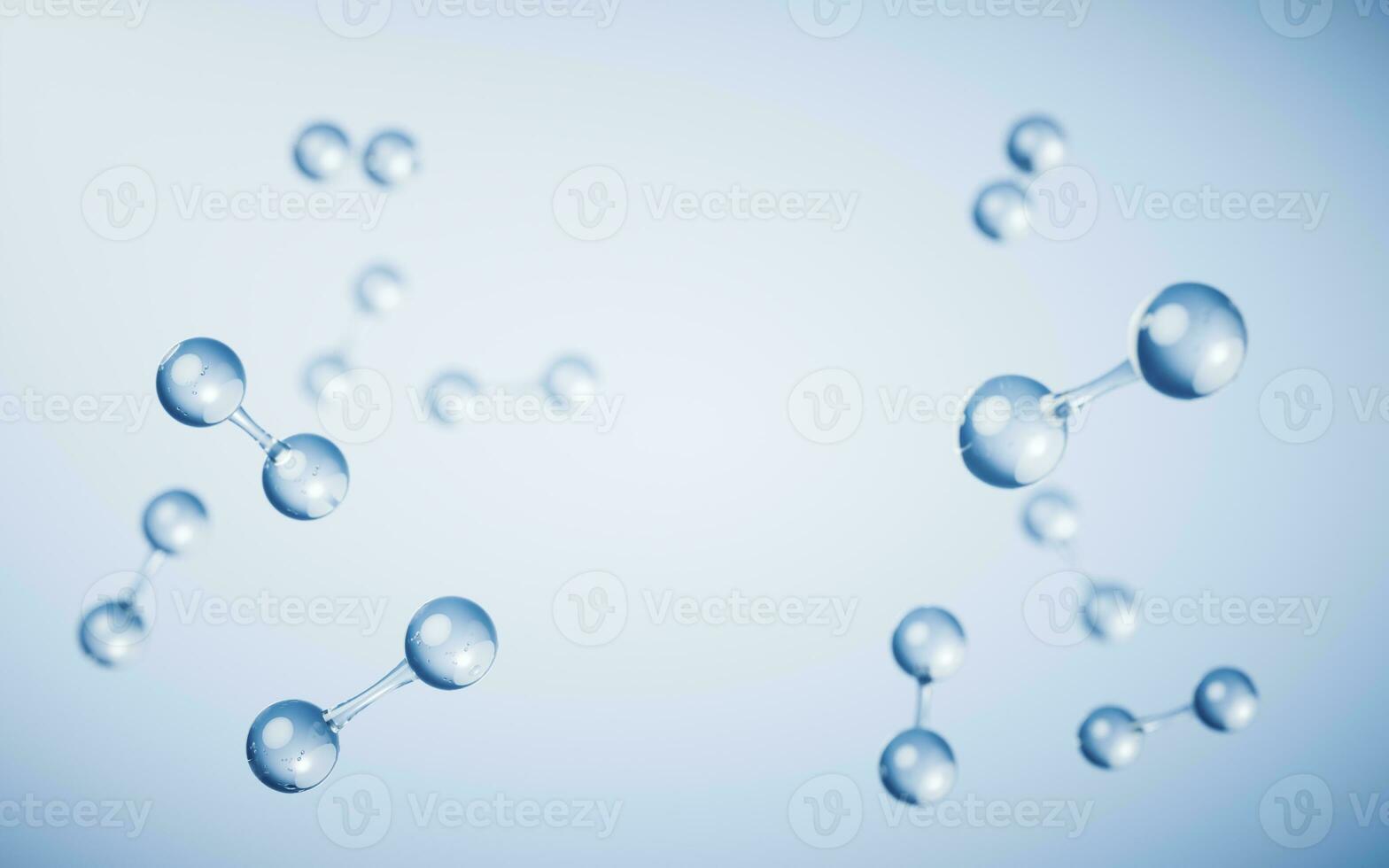 Molecules with blue background, 3d rendering. photo