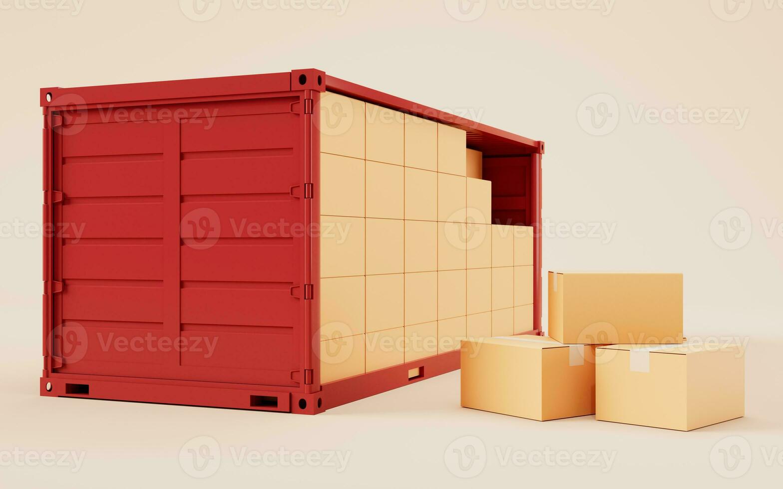 Packaging box and container, 3d rendering. photo