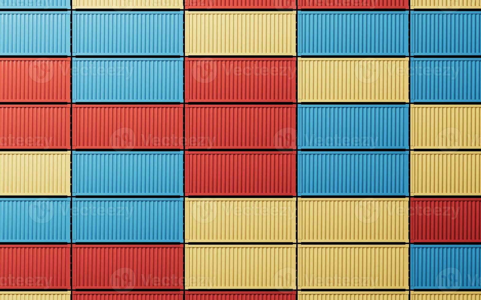 Cargo container, freight and export, 3d rendering. photo