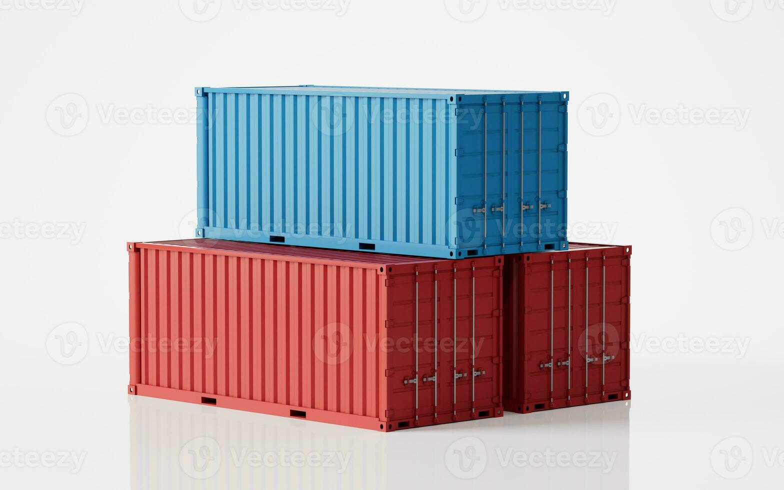 Cargo container, freight and export, 3d rendering. photo
