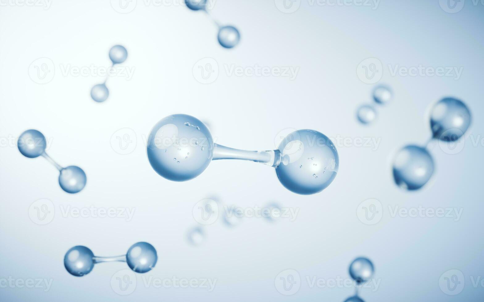Molecules with blue background, 3d rendering. photo
