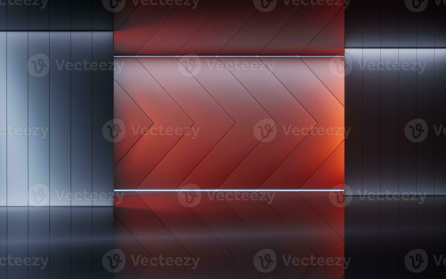 Dark room with glossy empty ground, 3d rendering. photo