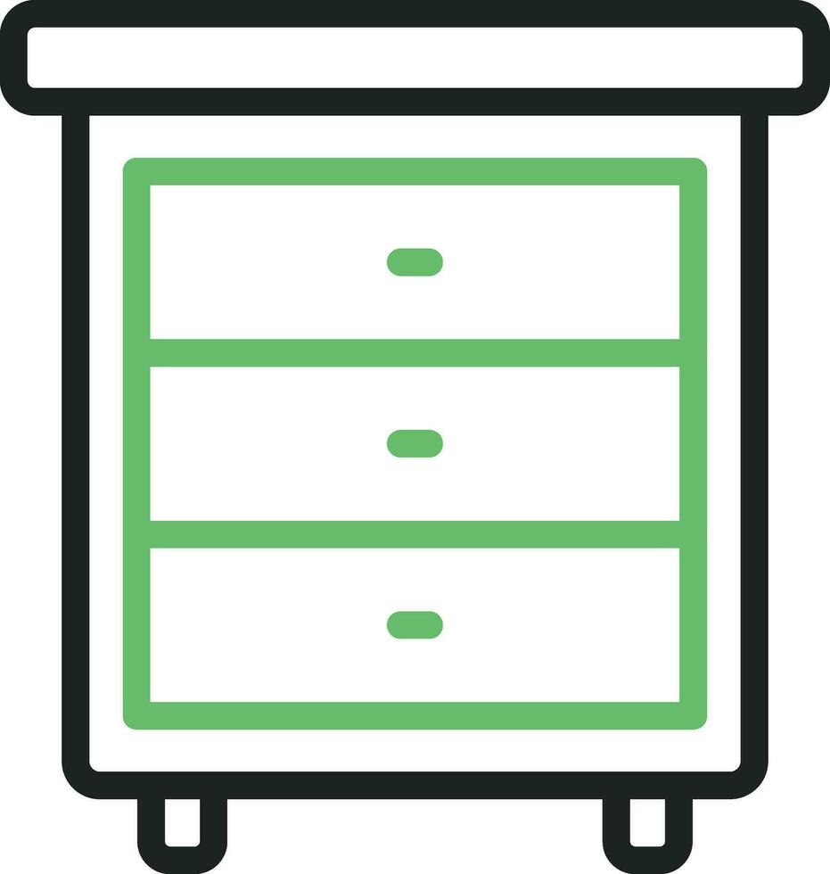 Bed Side Table Icon Image. vector