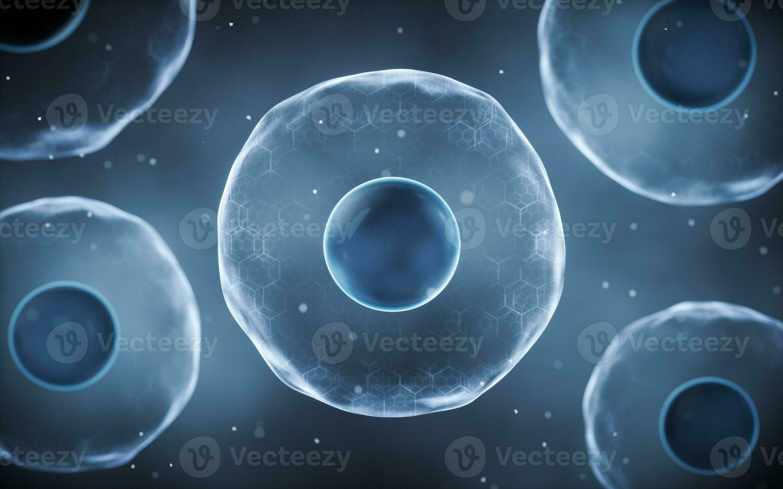 Biological cell with thin film, 3d rendering. photo