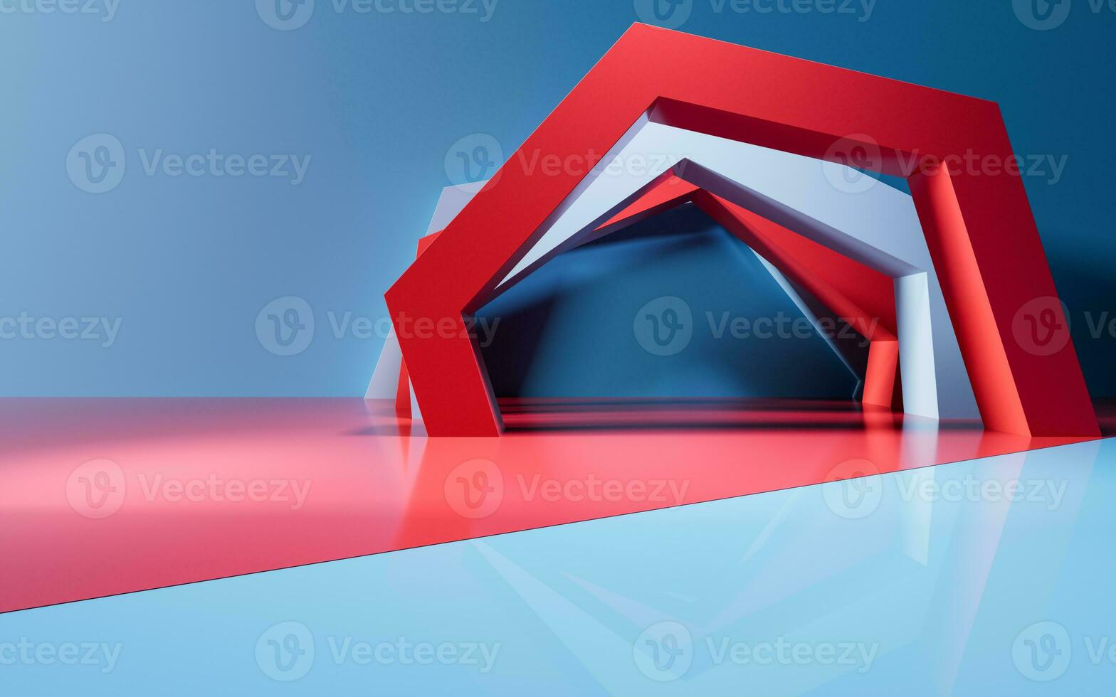 Abstract geometric interior structure, 3d rendering. photo