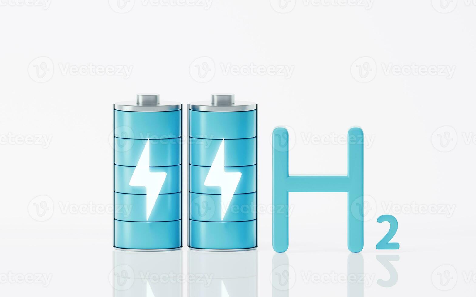 Hydrogen and battery, 3d rendering. photo