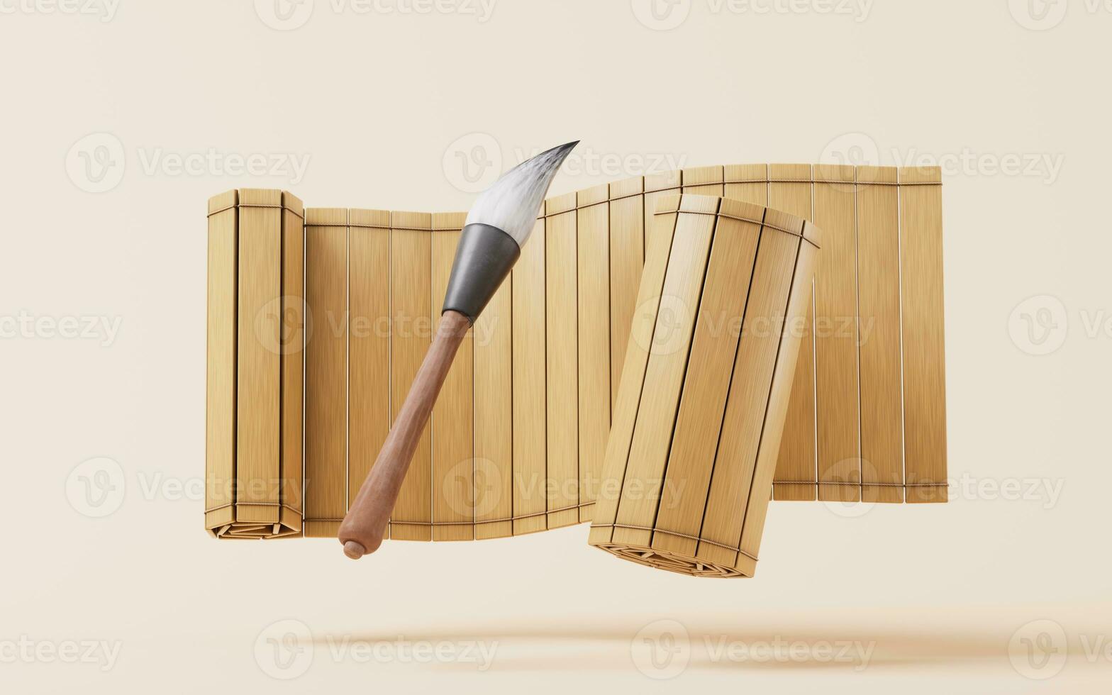 Ancient Chinese brush, 3d rendering. photo
