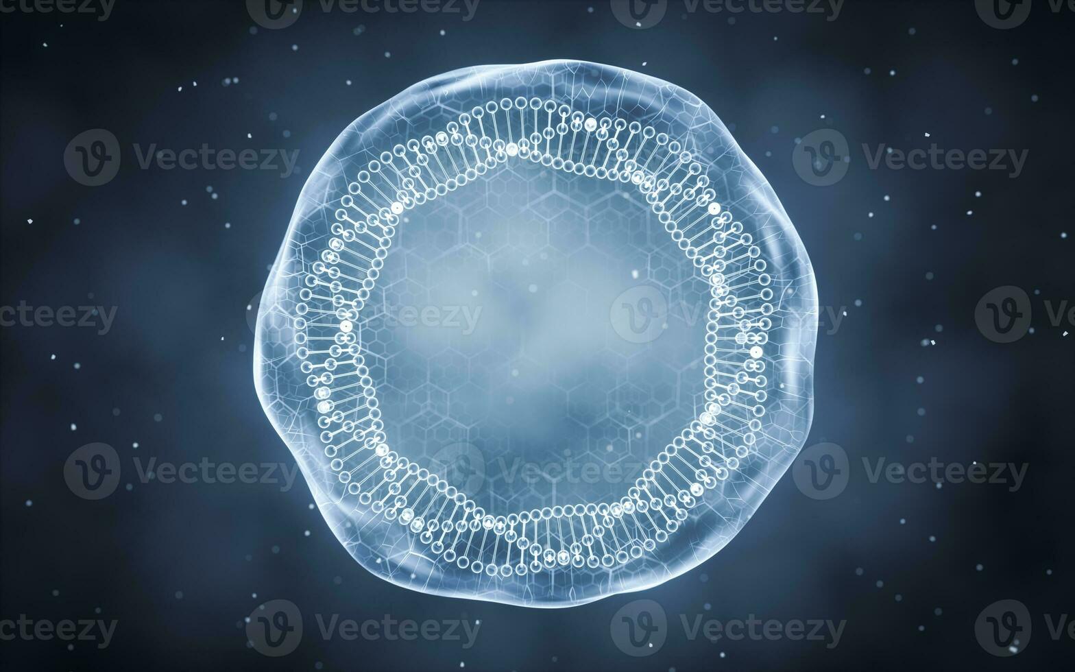 Organic sphere with chain structure inside, 3d rendering. photo