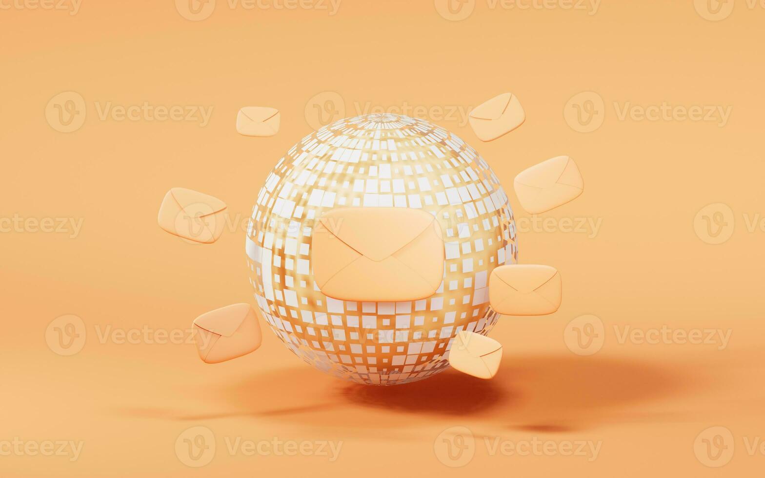 Message envelope with cartoon style, 3d rendering. photo