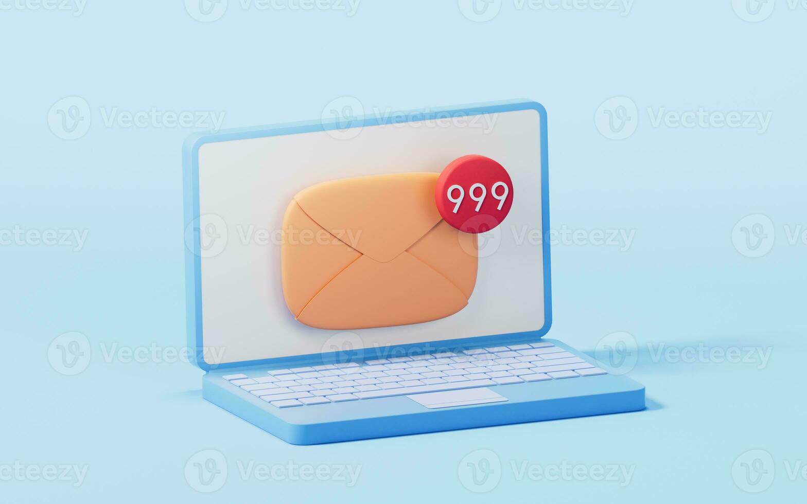 Message envelope with cartoon style, 3d rendering. photo