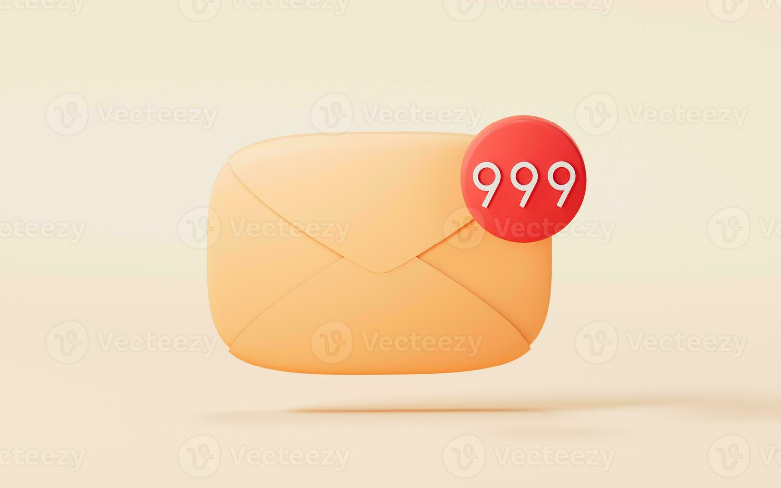 Message envelope with cartoon style, 3d rendering. photo