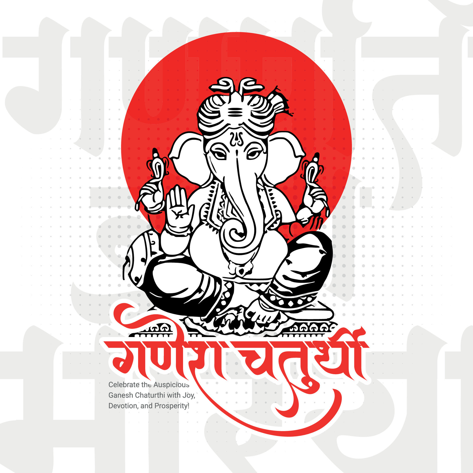 Happy Ganesh Chaturthi Hindu religious festival social media post in ...