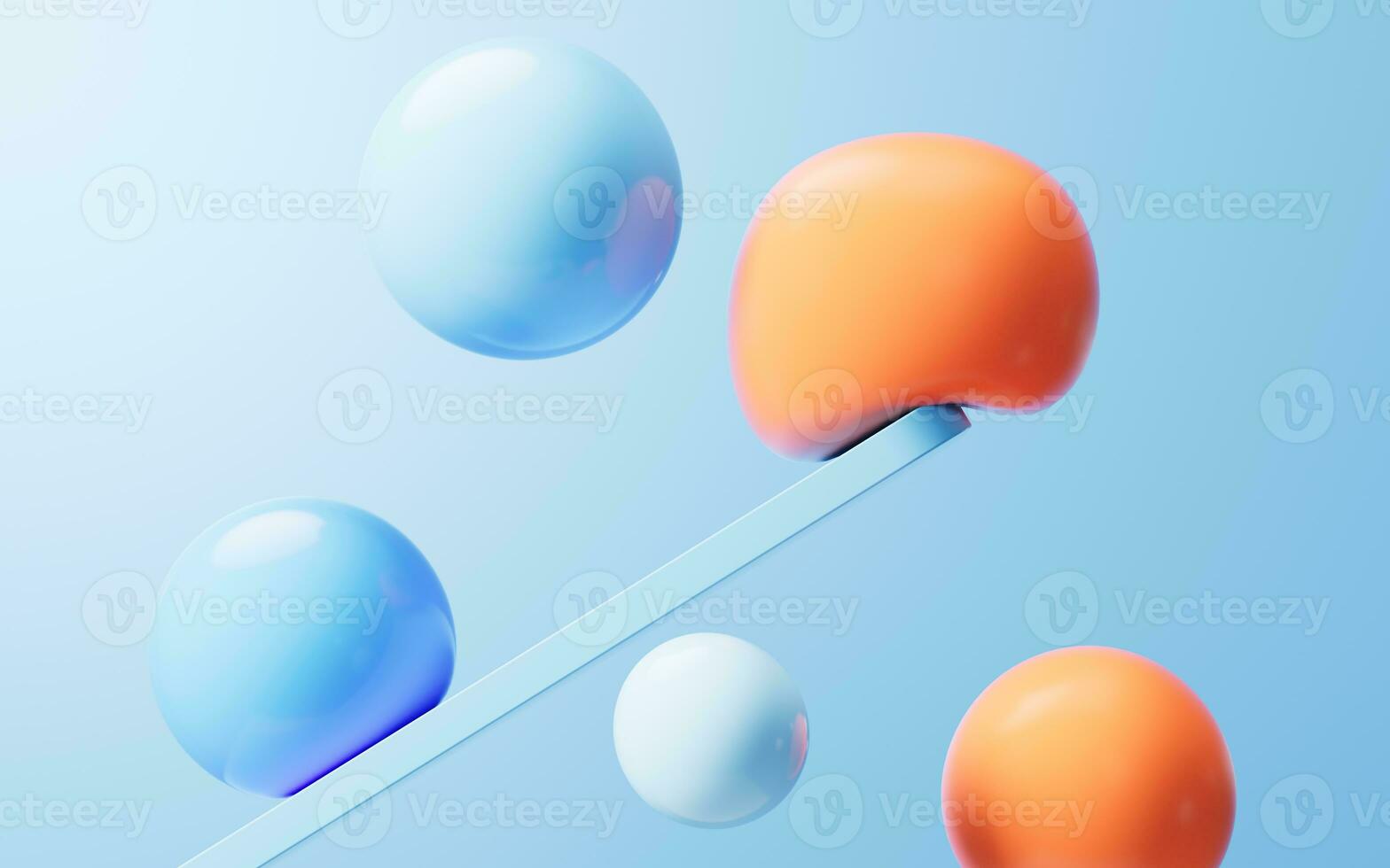 Soft ball and abstract geometric background, 3d rendering. photo