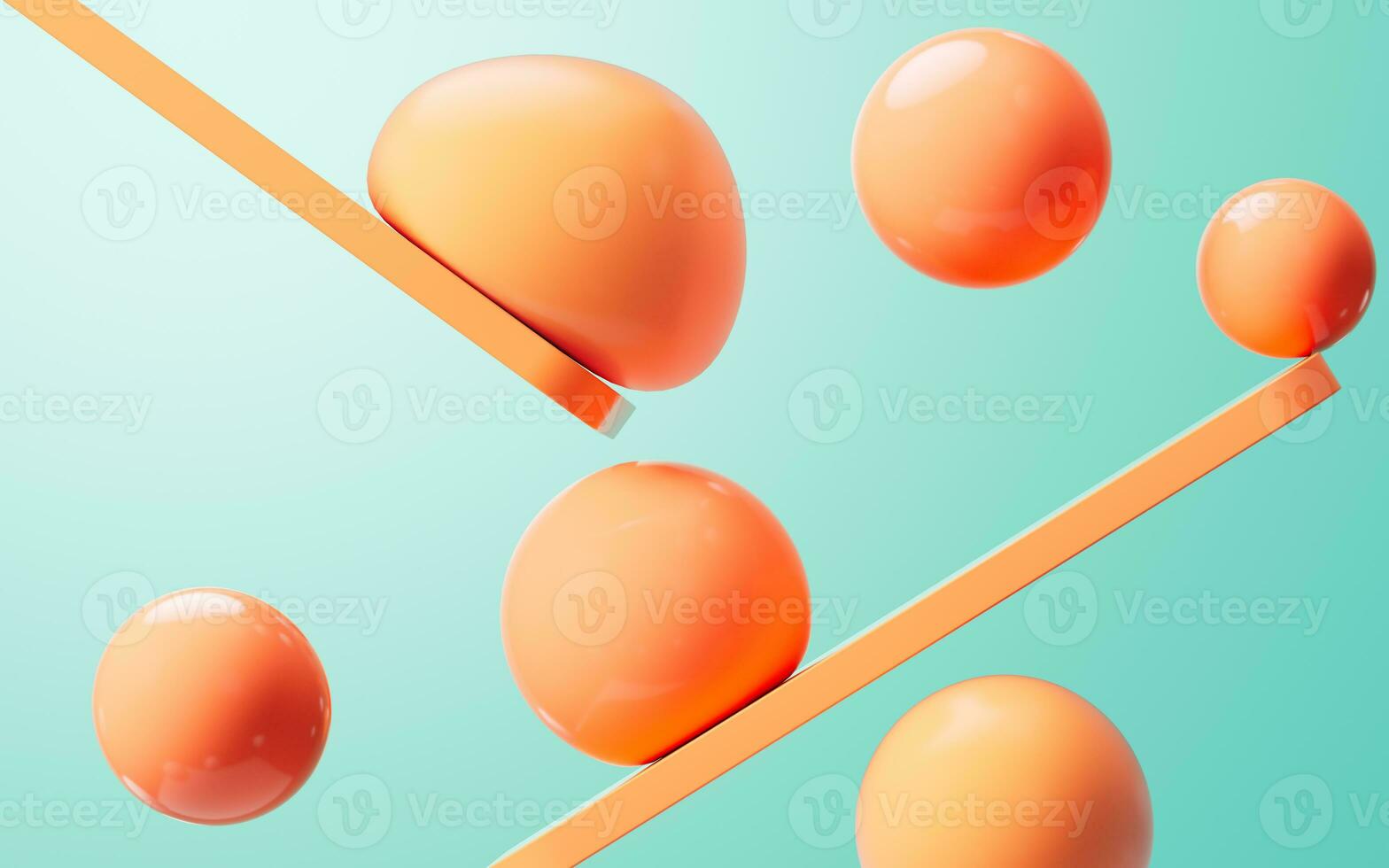 Soft ball and abstract geometric background, 3d rendering. photo