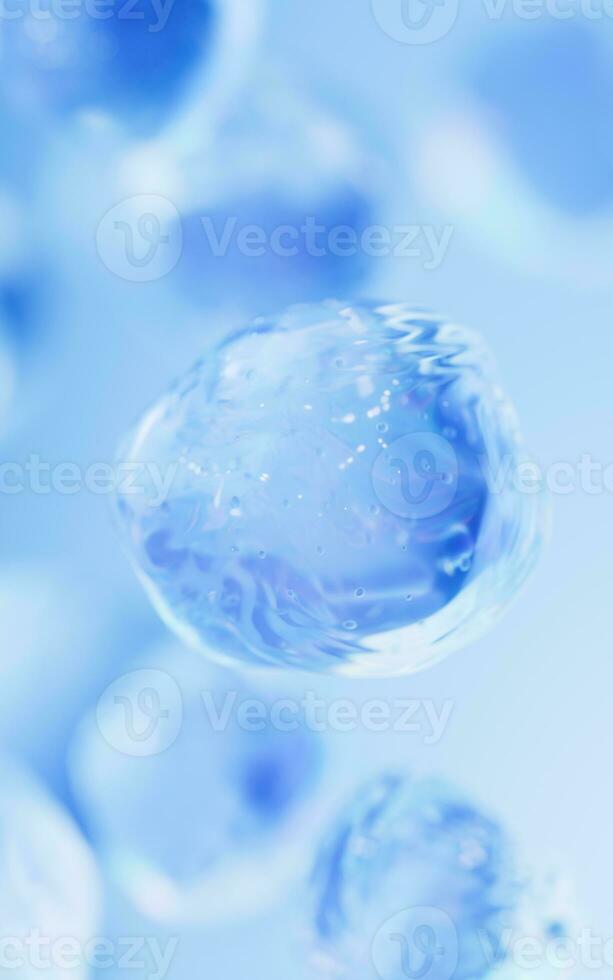 Transparent bubble with gradient colors, 3d rendering. photo