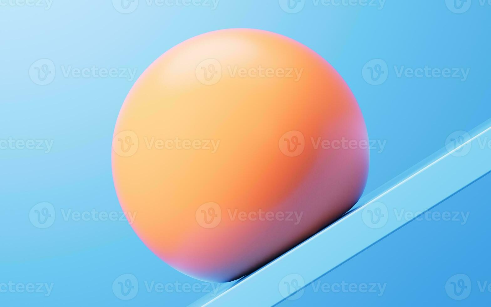 Soft ball and abstract geometric background, 3d rendering. photo