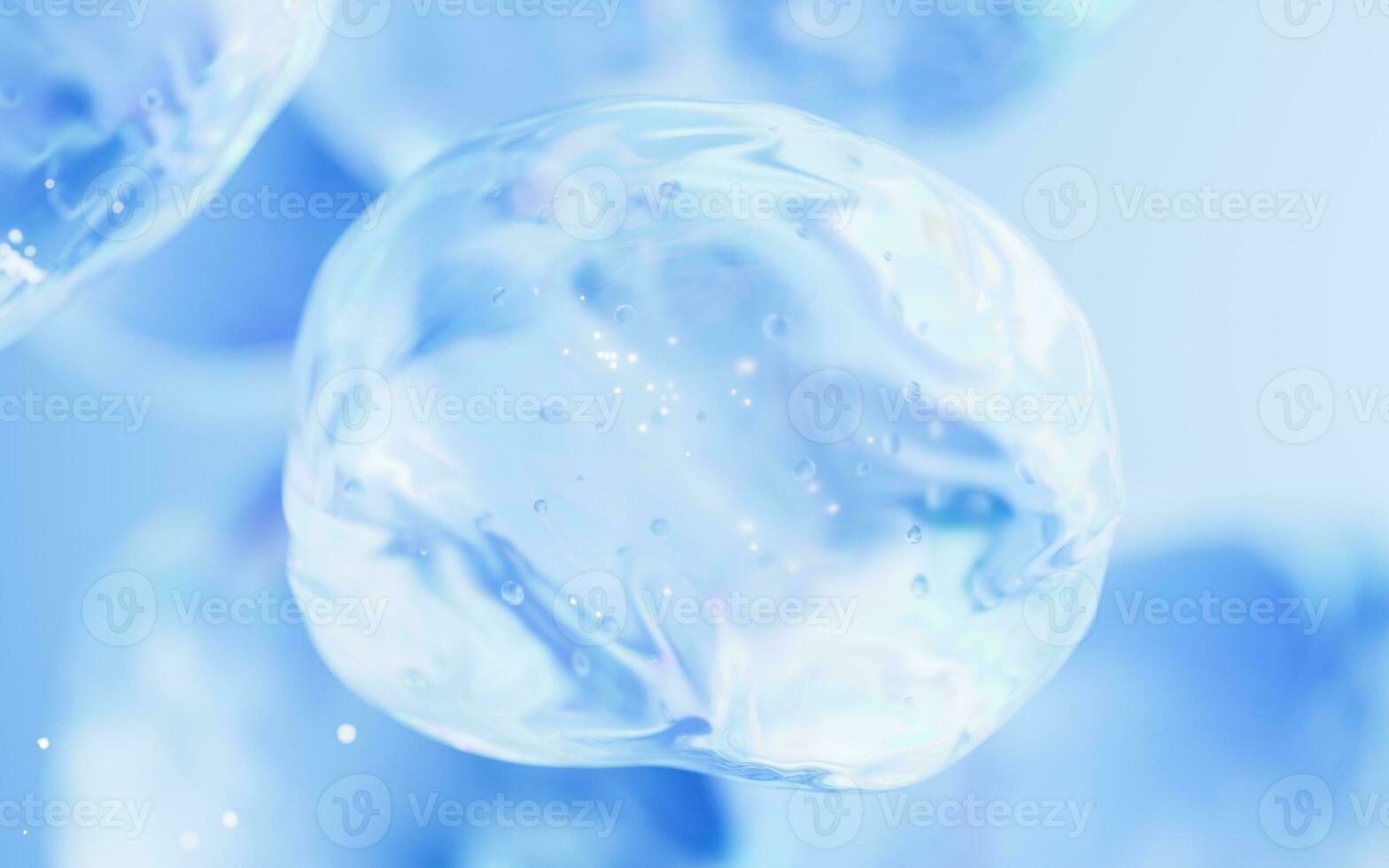 Transparent bubble with gradient colors, 3d rendering. photo