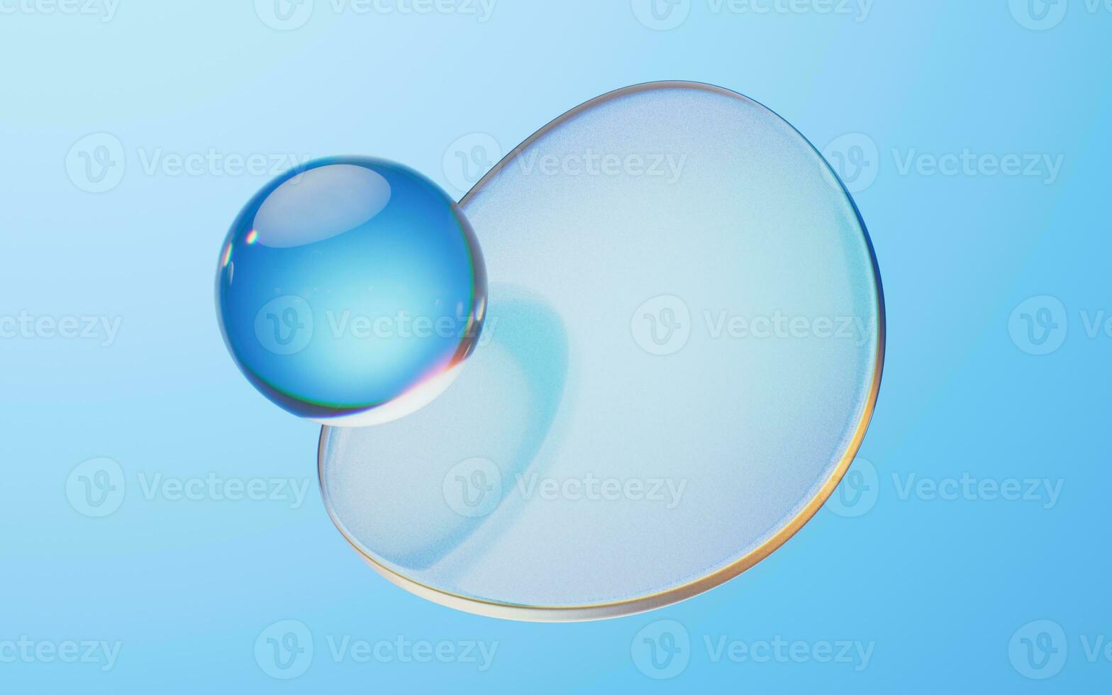 Soft ball and abstract geometric background, 3d rendering. photo