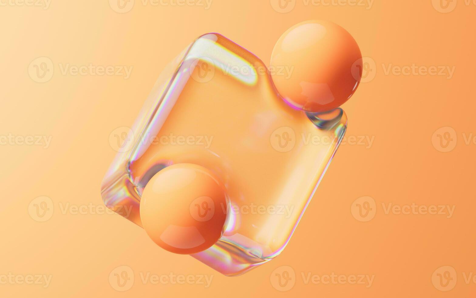 Soft ball and abstract geometric background, 3d rendering. photo
