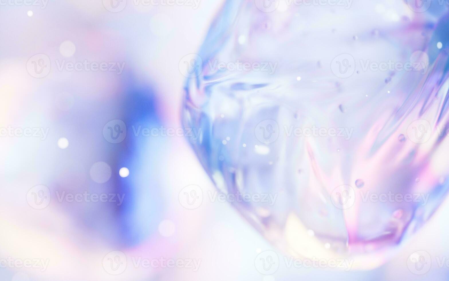 Transparent bubble with gradient colors, 3d rendering. photo