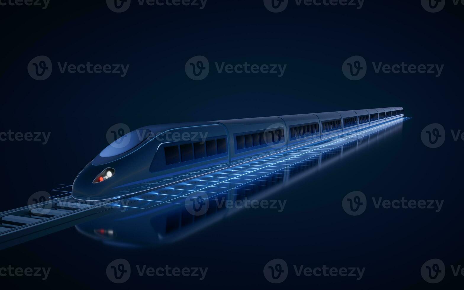 Digital high speed railway bullet train, 3d rendering. photo