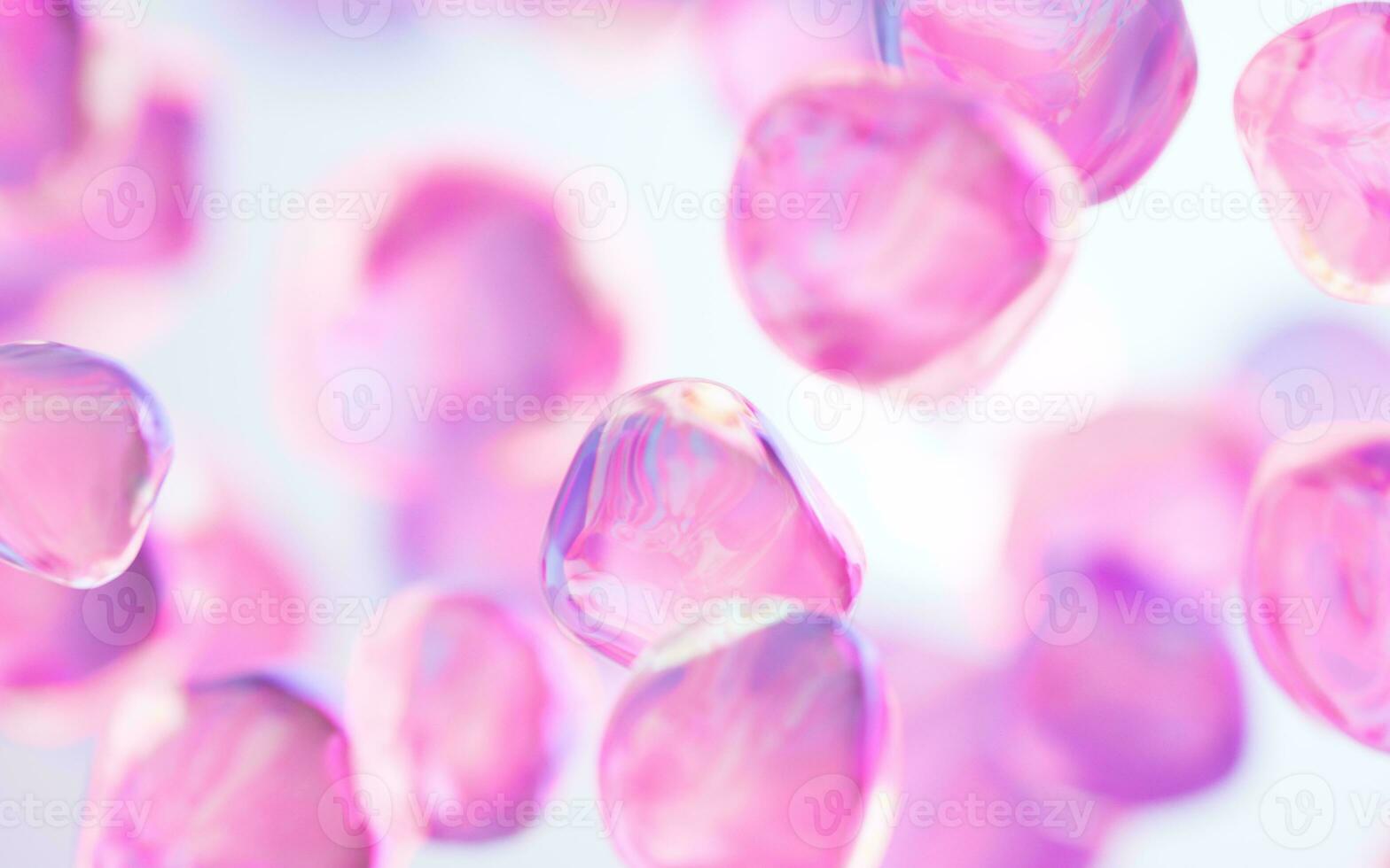 Transparent bubble with gradient colors, 3d rendering. photo