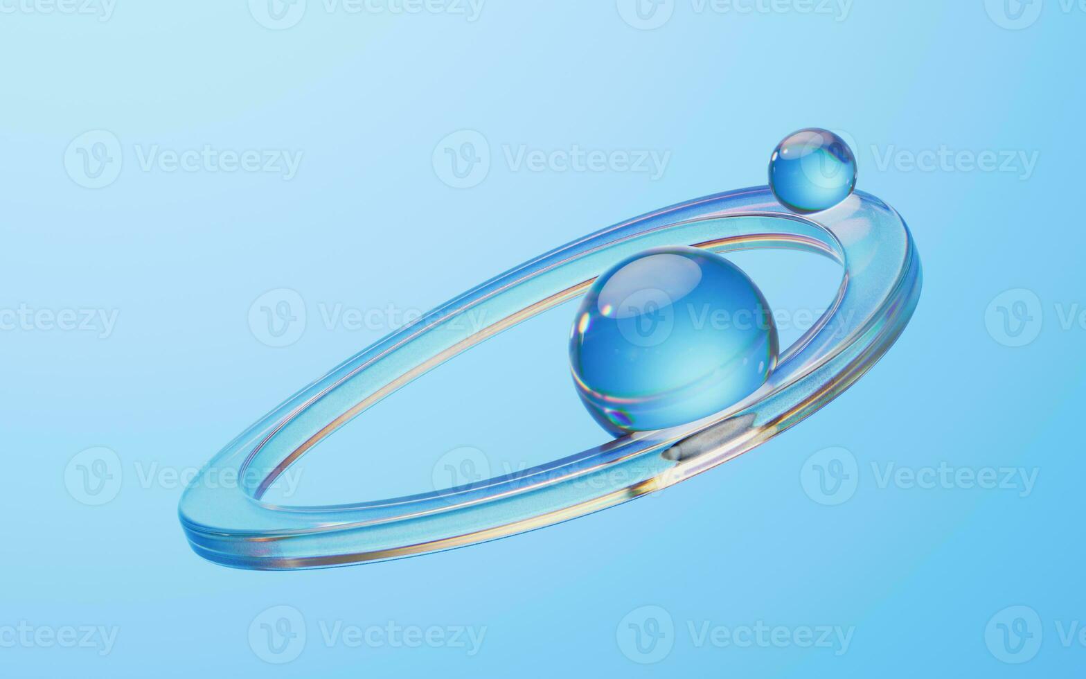 Soft ball and abstract geometric background, 3d rendering. photo