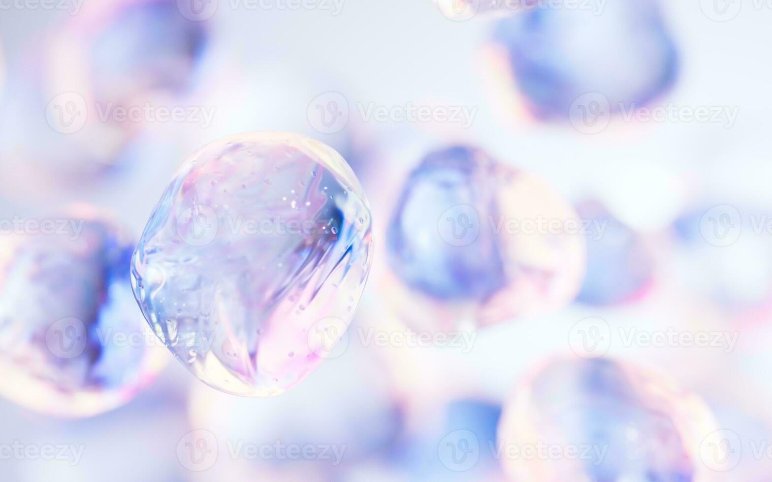 Transparent bubble with gradient colors, 3d rendering. photo