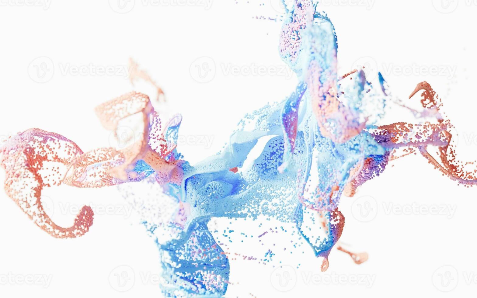 Abstract wave particles pattern, 3d rendering. photo