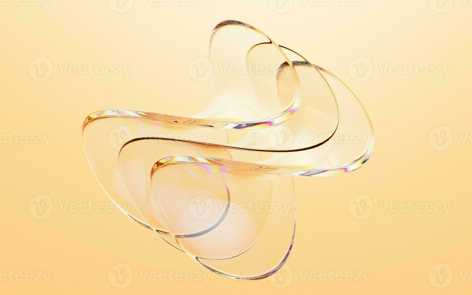 Transparent curve glass, 3d rendering. photo