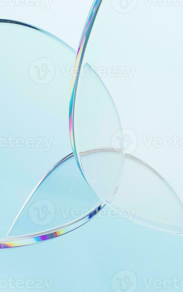 Transparent curve glass, 3d rendering. photo