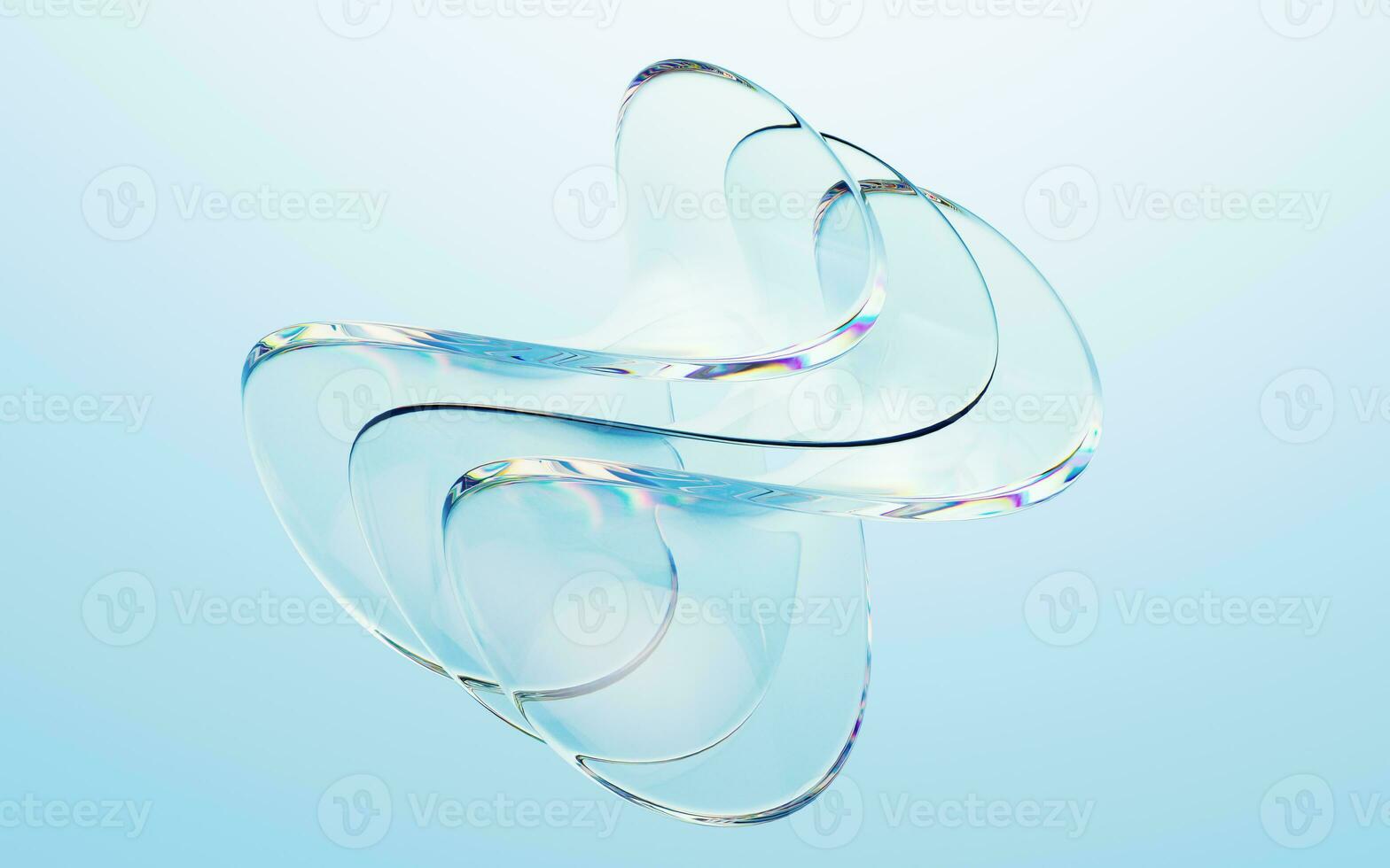 Transparent curve glass, 3d rendering. photo