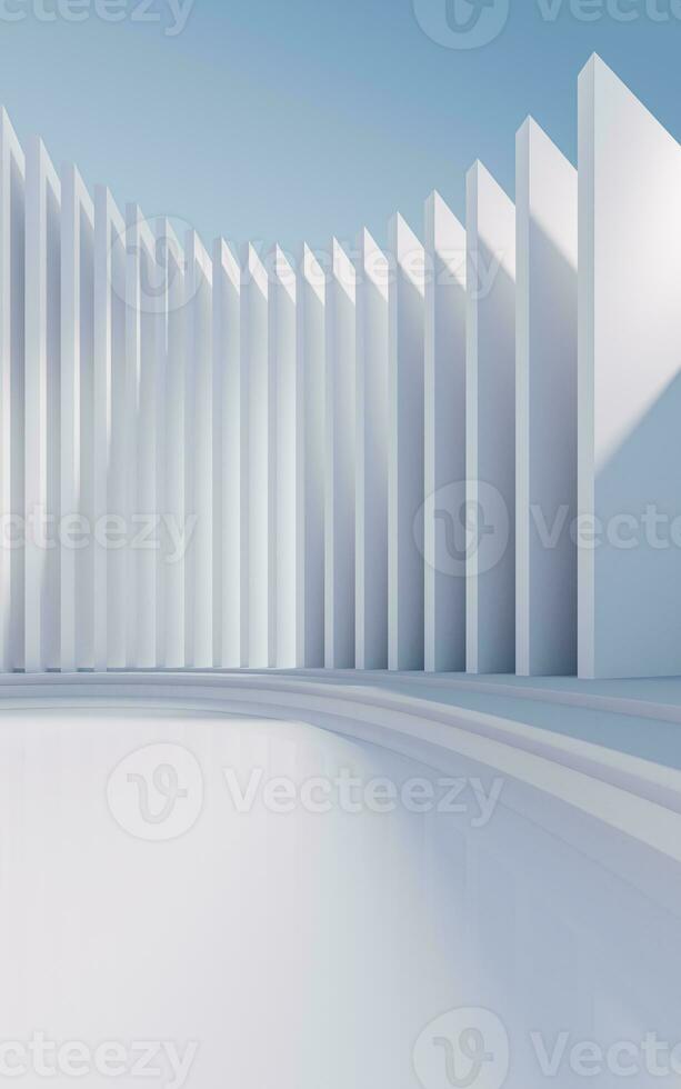 Empty ground with creative geometric structure background, 3d rendering. photo